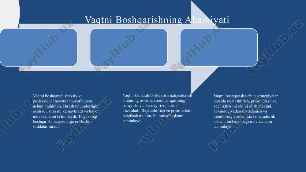 ioritetga qarab ajratish eng yaxshi amaliyotlardir. bu usullar yordamida ishga diqqatni jamlab, stressni kamaytirish mumkin. muntazam tahlil va moslashuvchanlik muvaffaqiyat uchun muhimdir. eng yaxshi amaliyotlar va natijalar rejalashtirishda texnologiyalardan foydalanish vaqtni rejalashtirishda texnologiyalar muhim rol o'ynaydi. mobil ilovalar va dasturlar, masalan, google calendar, todoist va notion, vaqtni boshqarishda yordam beradi. ular yordamida samaradorlik oshirilib, vazifalarni kuzatish va tahlil qilish mumkin. shuningdek, avtomatlashtirish imkoniyatlari bilan rejalashtirish jarayonini yengillashtiradi va vaqtni yanada samarali foydalanishga imkon yaratadi. photo by clark van der beken on unsplash vaqtni boshqarishdagi o'zgarishlar zamonaviy texnologiyalar va innovatsiyalar vaqtni boshqarish sohasida katta o'zgarishlarga olib kelmoqda. mobil ilovalar, sun'iy intellekt va avtomatlashtirish yordamida vazifalarni rejalashtirish va nazorat qilish ancha qulay bo'lib bormoqda. masalan, kalendarlash va vazifa boshqarish dasturlari shaxsiy va jamoaviy ish samaradorligini oshirmoqda. psixologik yondashuvlar va motivatsiya omillari ham vaqtni boshqarishda muhim rol o'ynaydi. kelajakda vaqtni boshqarish uchun yangi texnologiyalar va usullar ishlab chiqilmoqda. sun'iy intellektga asoslangan shaxsiy rejalashtirish, …