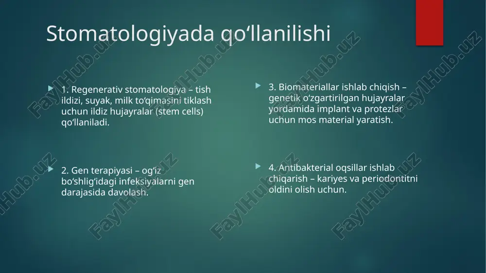 stomatologiyada genetika va biotexnologiya - Page 4