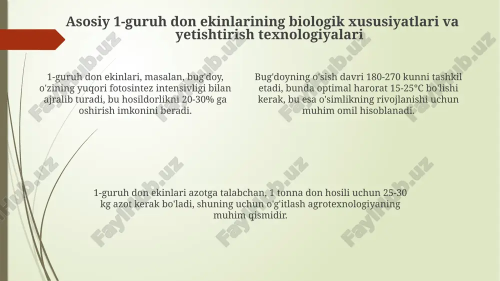 1-guruh don ekinlarining umumiy tavsifi - Page 4
