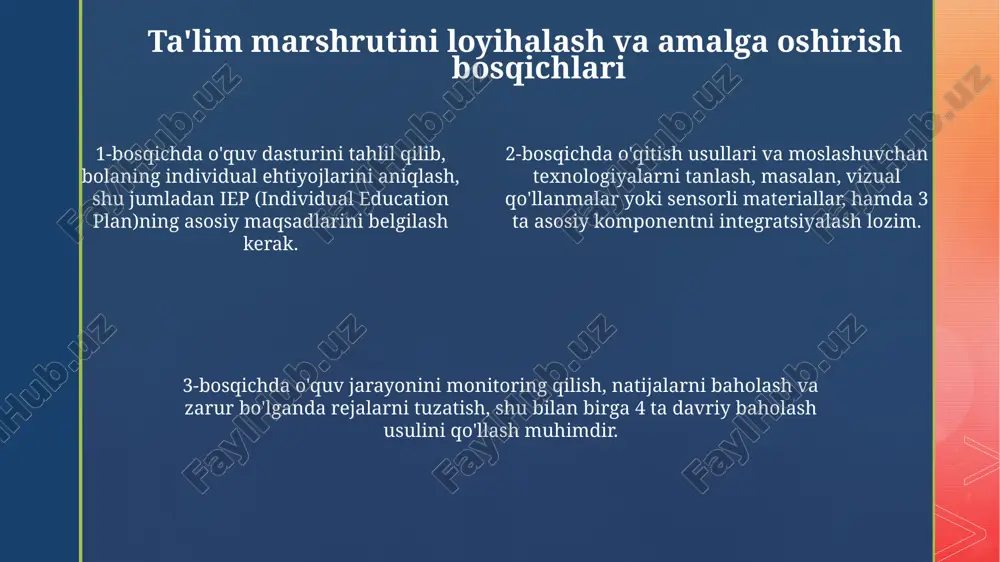 maxsus ehtiyojli bolalar uchun ta'lim marshrutining modeli - Page 4