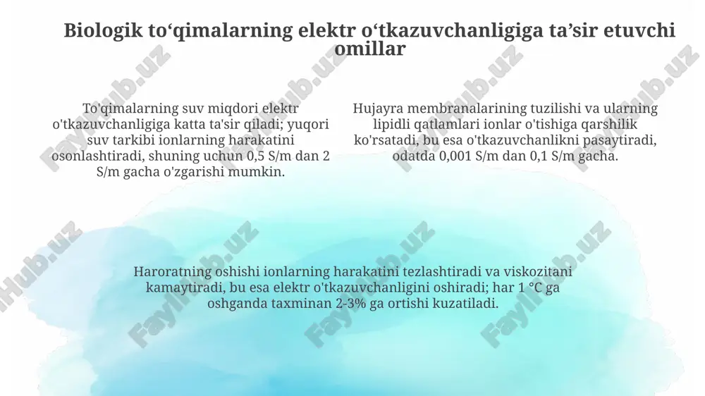 biologik to‘qimalarning elektr o‘tkazuvchanligiga kirish - Page 4