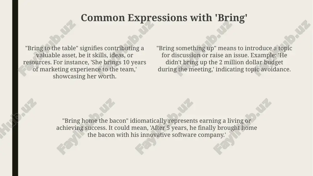 expressions with bring and take - Page 4