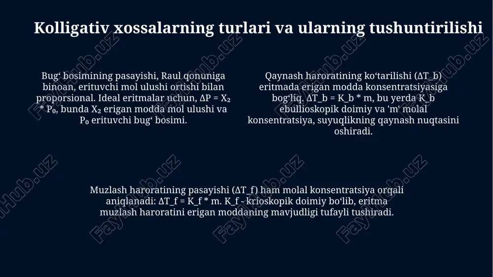 eritmalarning kollegativ hossalari - Page 4