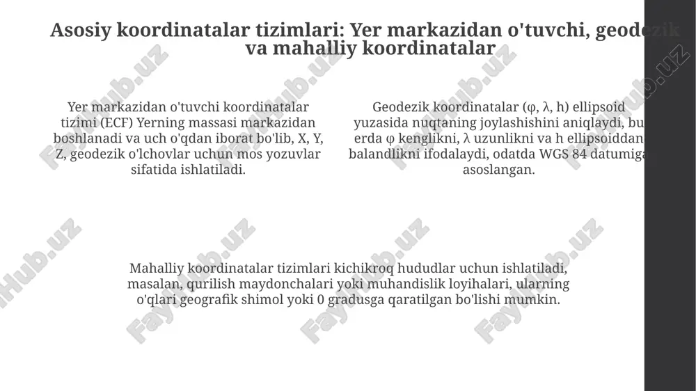 geodeziyada qo'llaniladigan koordinatalar tizimlari - Page 4