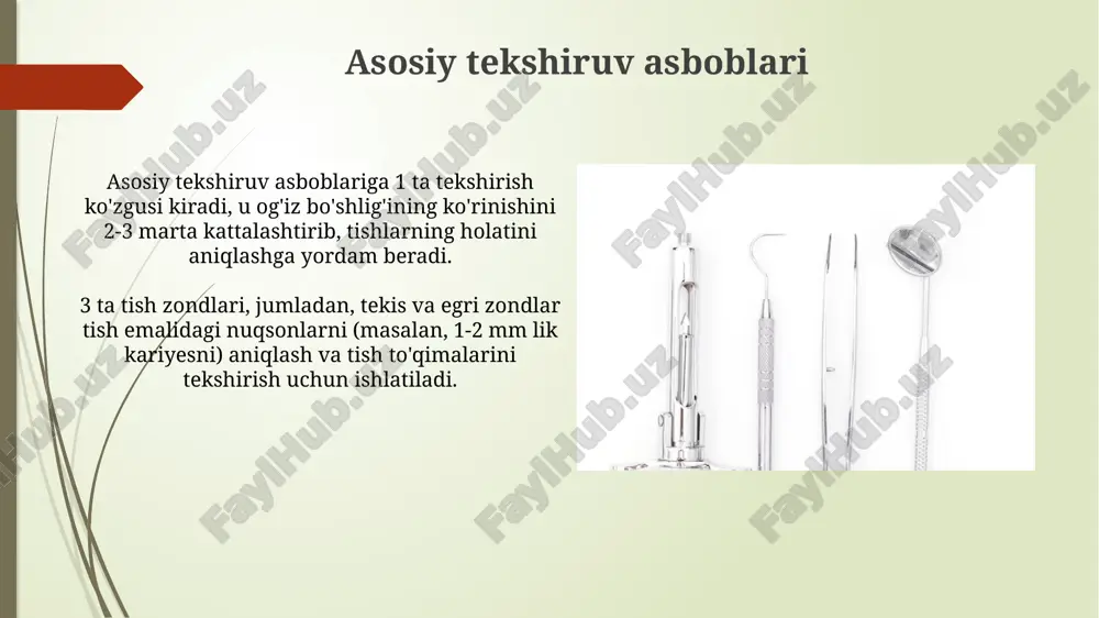 ko’rik uchun stomatologik asboblarning umumiy to’plami - Page 4