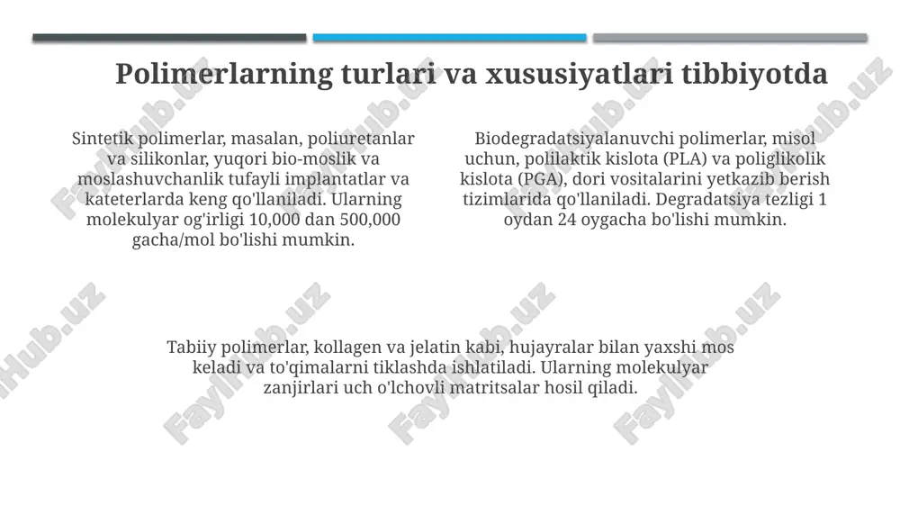polimerlar materiallarning tibbiyotda qo'llanilishi - Page 4