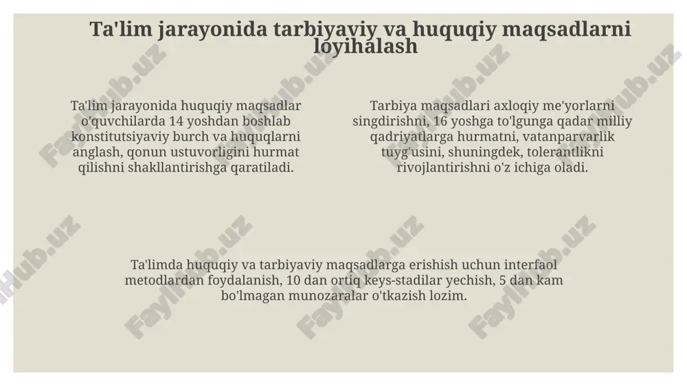 tarbiya va huquq ta'limi jarayonini loyihalashtirish - Page 4