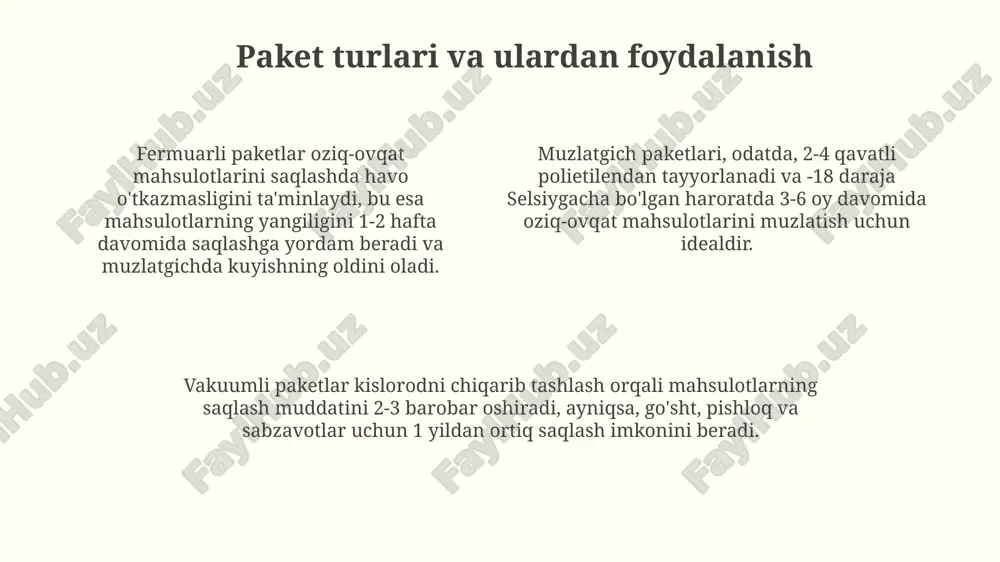 oziq ovqat mahsulotlarini saqlashga paketlar - Page 4