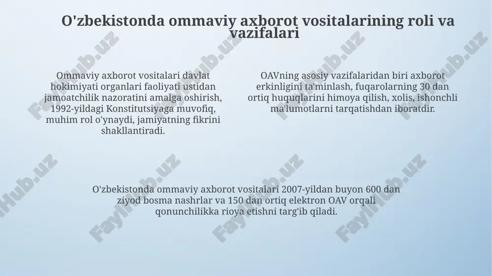o'zbekiston respublikasida ommaviy axborot vositalari faoliyati - Page 4