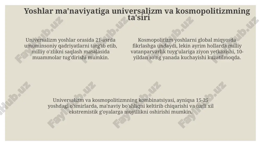 universalizm va kosmopolitizm g‘oyalarining yoshlar ma’naviyatiga ta’siri - Page 4