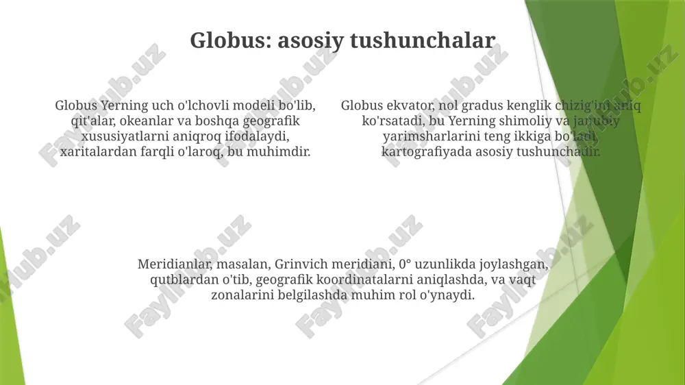 plan va xarita bilan ishlash. globus. ekvator. meridian va parallel chiziqlari - Page 4