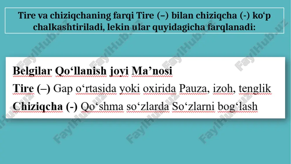tire (–) belgisini ishlatish qoidalari - Page 4