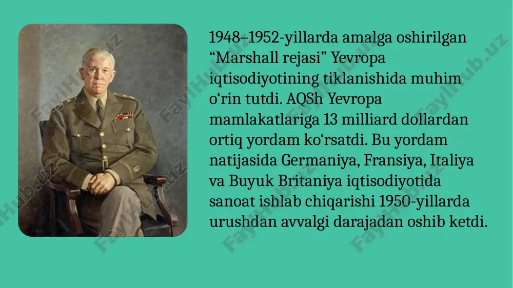 erson, p. “the new old world.” – london: verso, 2009. ivan t. berend. “europe since 1980.” – cambridge university press, 2010. laqueur, w. “europe in our time.” – new york: viking press, 1992. o‘zbekiston respublikasi oliy va o‘rta maxsus ta’lim vazirligi. “jahon tarixi (xx–xxi asr boshi).” – toshkent: fan va texnologiya, 2020. mavlonov, a. “xx asr jahon tarixi.” – toshkent: universitet, 2014. kissinger, h. “world order.” – new york: penguin books, 2014. judt, t. “ill fares the land.” – london: penguin, 2010. ferguson, n. “the square and the tower: networks and power, from the freemasons to facebook.” – penguin press, 2017. overy, r. “the twilight years: the paradox of britain between the wars.” – penguin books, 2010. mazower, m. “dark continent: europe’s twentieth century.” – new york: vintage, 1999. gaddis, j. l. “the cold war: a new history.” – penguin press, 2005. aldcroft, d. h. “the european economy 1914–2000.” – …
