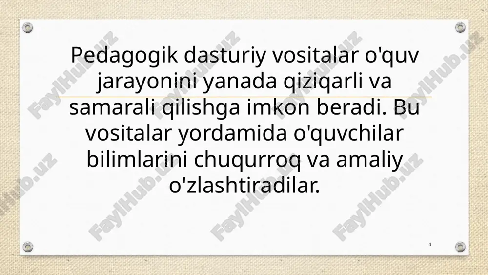 pedagogik dasturiy vositalar yordamida multimediali o'quv kurslarini yaratish - Page 4