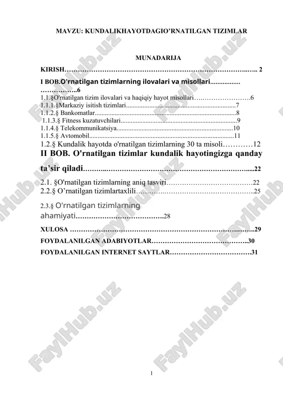 lib aytganda, o'rnatilgan tizimlarning asosiy xususiyatlari: · mikroprotsessor yoki mikrokontrollerni o'z ichiga oladi. mikroprotsessor yoki mikrokontroller elektron tizimlarga ishlov berish quvvatini beradigan va o'rnatilgan tizimlarning "hisoblash qurilmasi" talabini bajaradi. · kattaroq tizimning bir qismi va muayyan vazifani yoki vazifalar to'plamini bajarish uchun mo'ljallangan. tizim "o'rnatilgan" deb hisoblanishi uchun u ma'lum bir maqsadni amalga oshiradigan va muayyan vazifani yoki vazifalar to'plamini bajarish uchun mo'ljallangan, kattaroq tizimning bir qismi bo'lishi kerak. kattaroq tizimli o'rnatilgan tizimlar qo'shimcha qurilmalar, mexanik qismlar va hatto boshqa o'rnatilgan tizimlarni o'z ichiga olishi mumkin. ular muayyan vazifalar to'plamini bajarish uchun mo'ljallanganligi sababli (masalan, tarmoq trafigini yo'naltirish yoki termostatni boshqarish) o'rnatilgan tizimlar muayyan maqsadlar uchun optimallashtirilishi mumkin. bu muhandislarga quvvat sarfi va ishlab chiqarish xarajatlarini kamaytirish bilan birga ishlash va ishonchlilikni oshirish imkonini beradi. · ko'pincha real vaqtda ishlaydi. o'rnatilgan tizimlar foydali bo'lishi uchun ular ko'pincha kirishlarni qayta ishlashlari va ma'lumotlarni real vaqtda (ya'ni soniyaning ulushlari) to'plashlari kerak. haqiqiy …