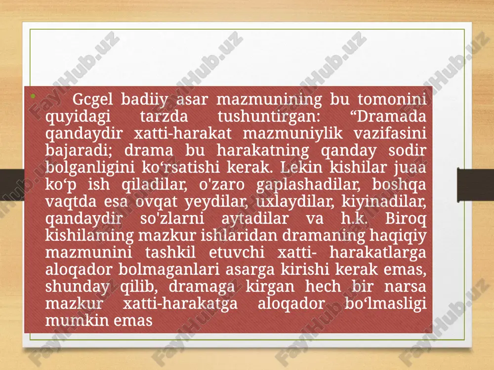 atish tizimi kamroq a'zolik, kamroq tez-tez ularning ritmi, ko'proq muhim, kuchli muhit ko'rinadi tizim, qanchalik ko'p bo'lsa, u kichikroq bo'ladi. mavzu: personajlar nutqi tasviri va tarjima personajlar nutqi tasviri va tarjima tilning lug’at tarkibi, grammatik qurilishi va fonetik tuzilishi uning barcha sohiblari uchun umumiy bo’lsa-da, har hir shaxs fikrini o’ziga xos tarzda ifoda etishi bilan ajralib turadi . badiiy asar personajlari turli –tuman sharoit va muhitlarda yashab faoliyat ko’rsatishlari tufayli ularning umumxalq tili imkoniyatlaridan foydalanishlarida sezilarli farq ko’zga tashlanadi: har bir personaj o’z ilmi va madaniy saviyasi, dunyo-qarashi, ijtimoiy sharoiti va nutq muhitini, kasb- kori doirasida so’zlaydi, fikr- mulohaza yuritadi. tarjimada personajlar nutqi tasviri o’z aksini topmas ekan, badiiy ijod sohibining bu boradagi xizmatlari ko’rinmay qoladi. adabiy asar muallifidan personajlari nutqi tasvirini yaratish talab qilinadi, aks xolda u hayotni xaqqoniy aks ettirilmaganlikda tanqid qilinadi. xatto buyuk shekspirni ham personajlari nutqi tasviriga kam e’tibor berganligi uchun ayblashadi. personajlar nutqi tasvirining tarjimada …