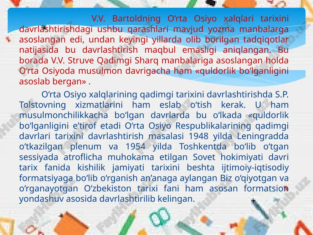 o'zbekiston tarixini davrlashtirishda sivilizatsion qarashlar - Page 4