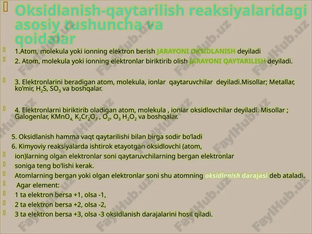 oksidlanish –qaytarilish reaksiyalarining tenglamalarini tuzish - Page 4