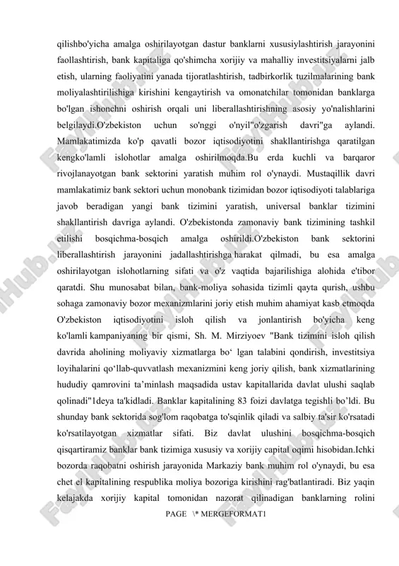 'z-o'zidan va ichki bozorga zamonaviy bank texnologiyalari, yangi moliyaviy mahsulotlar va umuman bank madaniyati, shuningdek, mamlakat moliya bozorida raqobat muhiti katalizatorini kiritish nuqtai nazaridan zarur bo'lib, bu bank tomonidan ko'rsatilayotgan xizmatlar sifatiga ijobiy ta'sir ko'rsatadi. i bob. bank tizimi. markaziy bank va tijorat banklari. pul-kredit siyosa 1.1.o’zbekiston respublikasi bank tizimi va uning rivojlanish bosqichlari. dastlabki banklar qachon va qanday paydo bo‘lganligini aniqlash ancha qiyinchilik tug‘diradi. gap shundaki, hozirgi davrda banklar faoliyati xususiyatidan kelib chiqib turlicha bo‘lgan operatsiyalarni bajaruvchi universal moliyaviy tashkilotlarni o‘zida namoyon qiladi. masalan, birinchi darajali toifaga kiruvchi chet el banklari o‘z mijozlariga 300 dan ortiq turli xil xizmatlarni ko‘rsatadilar. bu operatsiyalarning va xizmatlarning barchasi bir vaqt va bir joyda paydo bo‘lmaganligi sababli ham bank ishining “boshlang‘ich” nuqtasini aniqlash aniq tadqiqotlar olib borishni va ular asosida ma’lum bir fikrlarni mujassamlashtirishni talab qiladi. banklarning paydo bo‘lishi tarixi bo‘yicha ba’zi bir fikrlar to‘g‘risida siz tushunchaga egasiz. banklar faoliyatining eng “qadimgi” operatsiyalari …