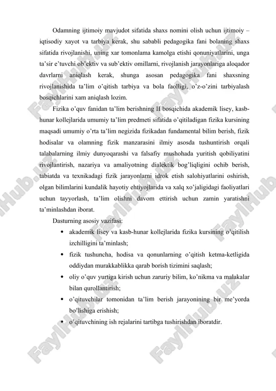 turmush kechirishning vositasi sifatida foydalanish; borliqning tilsimlarini ochish. inson tomonidan qabul qilinadigan axborotlar: tayyor bilimlar va yangi shakllantiriladigan bilimlardan iborat bo’ladi. birinchi holatda, tayyor bilimlar o’zlashtiriladi. insonlarning yangi bilim olishga xohishning mavjudligi, ularni takomillashtirish va boyitib borishi hayotiy zarurat hisoblanadi. inson tomonidan axborotlarni qabul qilish ta’lim jarayonida amalga oshiriladi. insonlarda yangi bilim olishga xohishning mavjudligi, ularni takomillashtirish va boyitib borishi hayotiy zarurat hisoblanadi. ta’lim jarayoni- ta’lim beruvchi bilan ta’lim oluvchi o’rtasidagi ma’lum maqsadlar asosida belgilangan bilim va ko’nikmalarni tarkib toptirishga yo’naltirilgan o’zaro ta’ sirlashuv j arayonidir. ta’lim maqsadi-ta’lim-tarbiya natijasi sifatida talaba erishishi lozim bo’lgan bilim, ko’nikma, malaka va shaxsiy fazilatlarni belgilaydi. uning belgilovchi quyidagi elementi mavjud: · faoliyat-ta’lim oluvchi faoliyati orqali ifodalanib, ta’lim yakunida bajara olishi lozim bo’lgan aniq vazifalar ko’rsatiladi. · shart-sharoit-faoliyatni amalga oshirish uchun ta’lim oluvchiga taqdim etiladigan jihozlar, asbob-uskunalar, o’quv qo’llanmalar, tarqatma materiallar va boshqalardan iborat. yangi bilimlarni o’zlashtirish jarayoni ta’lim beruvchi va ta’lim oluvchi yoki ikki …