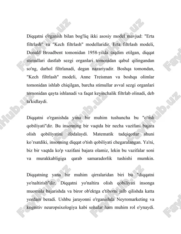 u davrda diqqatning kuzatuvchanligi sezilarli darajada ortadi. diqqatli bolalar ilmiy va ijodiy faoliyatga, shuningdek, turli fanlar bo'yicha chuqur o‘rganishga qodir bo'ladilar. o'smirlar turli mavjud omillar ta'sirisiz bir vaqtda bir necha soat davomida diqqatini saqlab turishi mumkin. diqqatni holdan toymay uzoq vaqt ushlab turish, ta'lim jarayonida muvaffaqiyatga erishishni ta'minlaydi. oxirgi bosqich, 14 yosh va undan yuqori yoshdagilarga to'g'ri keladi. bu bosqichda diqqat barqarorlashadi va ko'p vaqt davomida o‘z-o‘zini nazorat qilish imkoniga ega bo‘ladi. diqqat jarayonlari o‘zaro moslashib, turli vazifalarni samarali bajara olishga imkon beradi. o'smirlarning diqqat qobiliyatlari turli ilmiy, ijodiy va amaliy faoliyat bilan shug'ullanishlariga yo‘l ochadi. ushbu bosqichda diqqatning mustaqilligi va doimiyligi kuchayadi. shunday qilib, diqqatning rivojlanish bosqichlari inson umrining dastlabki yillaridan boshlab uzluksiz takomillashib boradi, har bir bosqichda diqqat yanada barqaror va murakkablikka erishadi. diqqatning shakllanishi va rivojlanishi uchta asosiy yo'nalishni o'z ichiga oladi: barqarorlik, davomiylik va taqsimlanish imkoniyatlari. har bir bosqichda ota-onalar va pedagoglar bolaning diqqat qobiliyatlarini rivojlantirishda …