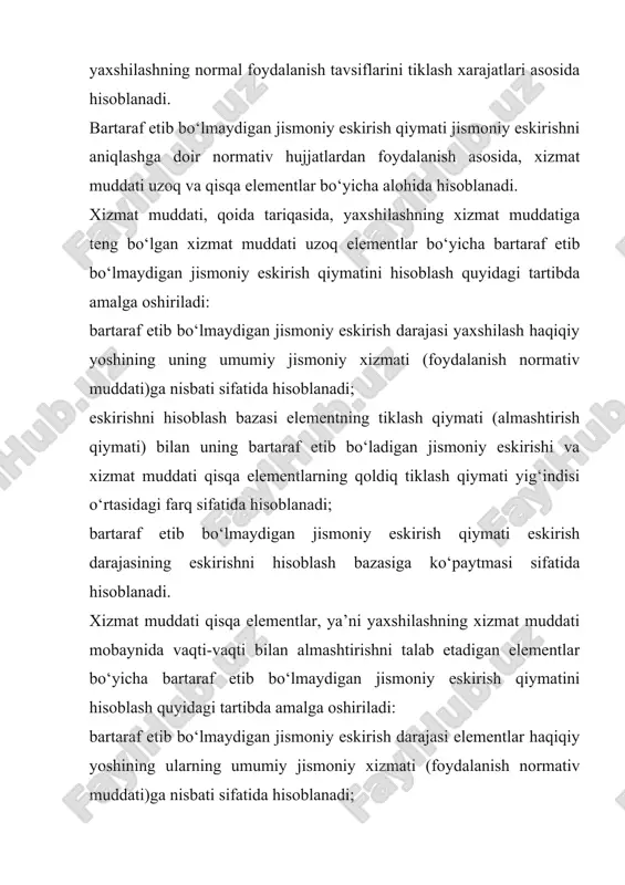 ash va qo‘llash daromadga oid yondashuv to‘g‘ridan-to‘g‘ri kapitallashtirish usuli eng tipik yillik daromadni qiymatga uni daromadning baholash ob’ektiga o‘xshash ko‘chmas mulk ob’ektlari qiymatiga nisbati haqidagi bozor ma’lumotlari tahlili asosida hisoblangan kapitallashtirish stavkasiga bo‘lish yo‘li bilan to‘g‘ridan-to‘g‘ri o‘zgartirishga asoslangan: , bu erda: v – baholash ob’ektining qiymati; i – sof operatsion daromad; r – kapitallashtirish umumiy stavkasi. agar daromad oqimlari davrning uzoq muddati mobaynida barqaror bo‘lsa yoki daromad oqimlari barqaror mo‘‘tadil sur’atlarda o‘zgarsa, to‘g‘ridan-to‘g‘ri kapitallashtirish usuli qo‘llaniladi. agar daromad oqimlari beqaror bo‘lsa yoki baholash ob’ekti jiddiy ta’mirlashni (rekonstruksiya qilishni) talab qilsa yoki tugallanmagan qurilish holatida bo‘lsa, to‘g‘ridan-to‘g‘ri kapitallashtirish usuli, qoida tariqasida, qo‘llanilmaydi. ko‘chmas mulk qiymatini to‘g‘ridan-to‘g‘ri kapitallashtirish usuli bilan hisoblash uchun daromadning asosiy manbai baholash ob’ekti ijarasidir. ko‘chmas mulk ob’ektidan boshqa daromadlar ko‘chmas mulk faoliyatidan olinishi va ijara haqiga kirmasligi mumkin (masalan, garaj yoki avtotransport uchun to‘xtash joyidan foydalanganlik uchun haq, saqlash kameralarini taqdim etishdan olingan daromad). bunda, daromad manbai baholash …