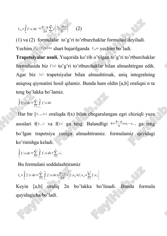 aniq integrallarni taqribiy hisoblash - Page 4
