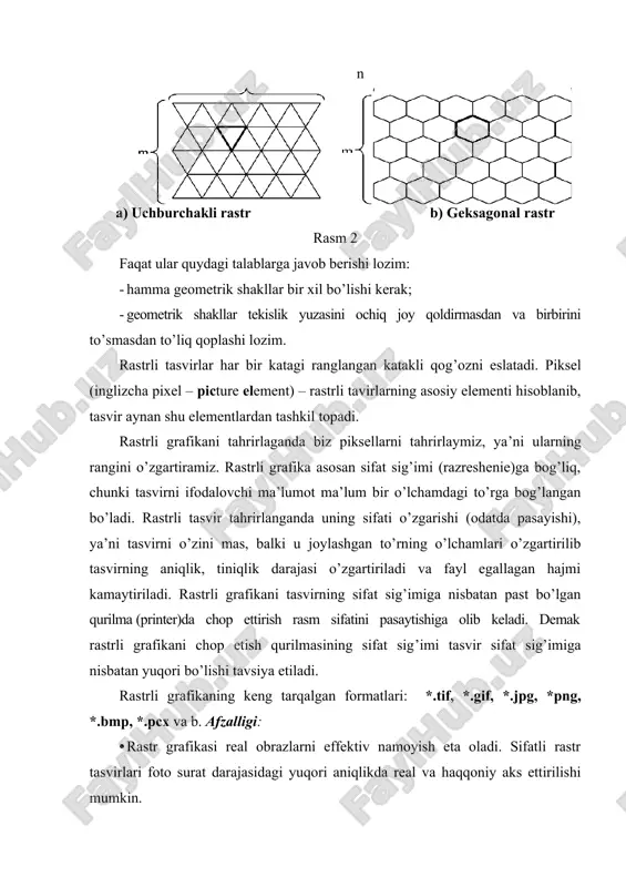 shi insonni ajablantiradi. bunday hodisa va jarayonlarni kompyuterda modellashtirish, ularning formula asosida qonuniyatlarini topish bir qarashda matematik yechimga ega emasday ko’rinadi, lekin yechimi oddiydan murakkablikka prinsipi asosida yaratiladi. yuqorida keltirilgan misollarda agar diqqat bilan e’tibor qaratsangiz oddiy bir element, aytaylik bir dona qor parchasi xuddi shunga o’xshash (katta yoki kichik, holati, rangi o’zgargan) boshqa bir element bilan takrorlanadi. bunday o’xshash to’plamlar fraktal to’plamlar deb nomlanadi. fraktallar bizga oddiy geometriyadan ma’lum bo’lgan figuralarga o’xshamaydi va ma’lum bir algoritmlar asosida quriladi. fraktal grafikasida asosiy ob’ekt bu geometrik figura emas, balki matematik formuladir. formuladagi koeffitsientlarni o’zgartirish asosida mutlaqo boshqa bir kompozitsiyalarni yaratish mumkin bo’ladi. umuman oddiy qilib aytganda fraktallar – bu dastlabki figuraga nisbattan ko’p marta qo’llanilgan ma’lum bir almashtirish va o’zgartirishlar demakdir. dastlabki fraktal geometriyasi g’oyalari xix asrlarda vujudga kelgan. kantor oddiy rekursiv (qaytariladigan) funktsiya orqali chiziqni chiziqlar to’plamiga olib keldi, keyinchalik esa benua mandel’brot fraktal geometriyasiga asos soldi va fraktal iborasini …