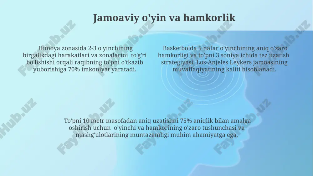 alan, 7 soniya ichida. to'pni uzatishda, o'z o'q atrofida 360 daraja aylanishni amalga oshirish mumkin, lekin bu juda kam qo'llaniladi. uzatuvchi harakatlanayotgan bo'lsa, 2-3 metr masofadagi hamkasbiga uzatish tezligini hisobga olish muhim. e'tiboringiz uchun rahmat @taqdimot_robot image1.png