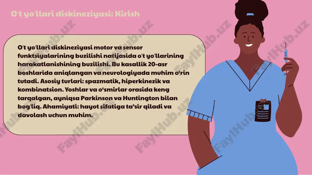 osiy yondashuvlar o't yo'llari diskineziyasi uchun davolashda dori-darmonlar, masalan, antispazmodiklar va xolagoglar, muhim rol o'ynaydi. dieta, fizik terapiya va psixologik yordam ham muhim. dori-darmonlar va dietaning roli antispazmodiklar spazmni kamaytiradi, xolagoglar safro yo'llarini ochadi. yog'siz dieta va mevali-sabzavotli ovqatlar jigar va safro faoliyatini qo'llab-quvvatlaydi. fizik terapiya va psixologik yordam fizik terapiya mashqlar va massaj bilan safro spazmini kamaytiradi, qon aylanishini yaxshilaydi. psixologik yordam stress va asabiylikni kamaytirishga yordam beradi. profilaktika choralari o't yoʻllari diskineziyasi oldini olish uchun sogʻlom turmush tarziga amal qilish muhim. jismoniy faoliyat va toʻgʻri ovqatlanish motoriq funktsiyalarni yaxshilashga yordam beradi. stressni boshqarish profilaktikaning muhim qismidir. meditatsiya va nafas olish texnikalari nerv tizimini mustahkamlashga va diskineziyaning rivojlanishini oldini oladi. muntazam tibbiy koʻriklar va maslahatlar kasallik belgilarini erta aniqlash va davolash imkoniyatlarini oshiradi, profilaktik chora-tadbirlar muhimdir. photo by jonathan borba on unsplash 1 2 3 dori-darmonlar turlari o't yo'llari diskineziyasini davolashda antispazmodiklar, xolagoglar va vitaminlar keng qo'llaniladi. antispazmodiklar no-shpa …