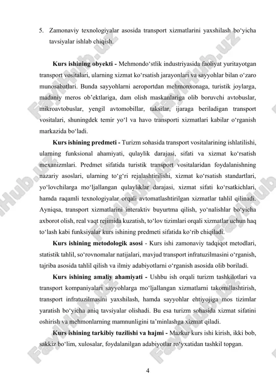 iy dunyoda turizm sanoati jahon iqtisodiyotining eng tez rivojlanayotgan va global taʼsirga ega sohalaridan biri hisoblanadi. turizmning jadal rivojlanishi nafaqat mamlakatlar iqtisodiy salohiyatini mustahkamlashga, balki ularning xalqaro maydondagi obroʻsini oshirishga ham xizmat qiladi. turizm va mehmondoʻstlik sohasining rivojida esa asosiy poydevorlardan biri bu – transport infratuzilmasidir. transport infratuzilmasi – bu sayyohlarni manzildan manzilga yetkazuvchi, qulaylik yaratadigan va ularning safar davomiyligidagi sifatli tajribasini taʼminlovchi eng muhim tizimdir. aynan ushbu infratuzilma orqali sayyohlar mamlakatga kirib keladi, joydan joyga harakatlanadi, diqqatga sazovor maskanlarga boradi, turar joylarga yetib boradi hamda yakunda o‘z taassurotlariga ta’sir ko‘rsatadigan safar tajribasini shakllantiradi. transport infratuzilmasi deganda yoʻllar, aeroportlar, temir yoʻllar, dengiz va daryo portlari, shuningdek, avtobus va metro tarmoqlari, velosiped va piyodalar yo‘laklari, shuningdek, ushbu tizimni qo‘llab-quvvatlovchi xizmatlar tarmog‘i tushuniladi. bu infratuzilma nafaqat mavjud bo‘lishi, balki samarali, xavfsiz, zamonaviy va barqaror bo‘lishi bilan ham alohida ahamiyat kasb etadi. mamlakatga tashrif buyurgan har bir sayyoh avvalo transport xizmatlari orqali dastlabki …