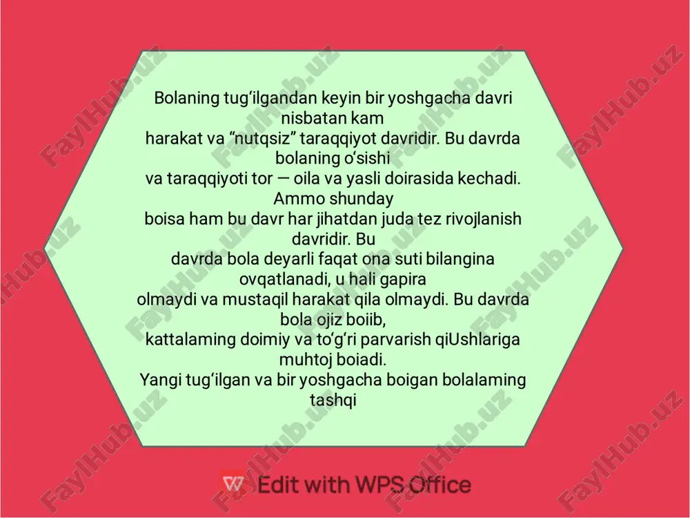 yot davomida boiadigan skouozning oldini oushimiz, ya’ni uning paydo bo- ushiga y o i qo‘ymasligimiz kerak. skolioz kasalligi dastawal mutlaqo bilinmaydi va juda sekinlik buan rivojlanadi, vaqt o‘tishi buan u ko‘zga tashlana boshlaydi skolioz kasalligi qiyin davolanadi. uni davolashda ortopedvrachlar juda ko‘p qiyinchuiklaiga duch keladilar. skouoz kasauigi o‘g‘u bolalarda ham, qiz bolalarda ham uchraydi. qiz bolalaming muskul va skeletlari o‘g‘u bolalaiga nisbatan zaifroq bo‘lganugi tufayli ular skolioz kasauigiga moyuroq boiadilar. bolalarda uchraydigan skolioz kasalugi muskul va skeletlaming tez o‘sishi va ushbu o‘sish davrida bolalaming noto‘g‘ri o‘tirishlari va yotishlari tufayli vujudga keladi. skolioz kasauigiga uchragan bola o‘ta nogiron qiyofaga kirib qoladi. skolioz kasauigiga uchramaslik uchun bola yotadigan to‘shak tekis, boshiga qo‘yuadigan yostiq ham ortiqcha baland boimasligi кегак. bola yurishni o‘iganayotganda goh o‘ng, goh chap qoiidan ushlab unga yordam berish lozim. ana shu kabuarga rioya qugandagina bolani skouoz (bukir) kasauigidan saqlab qolish mumkin. etiboringiz uchun raxmat
