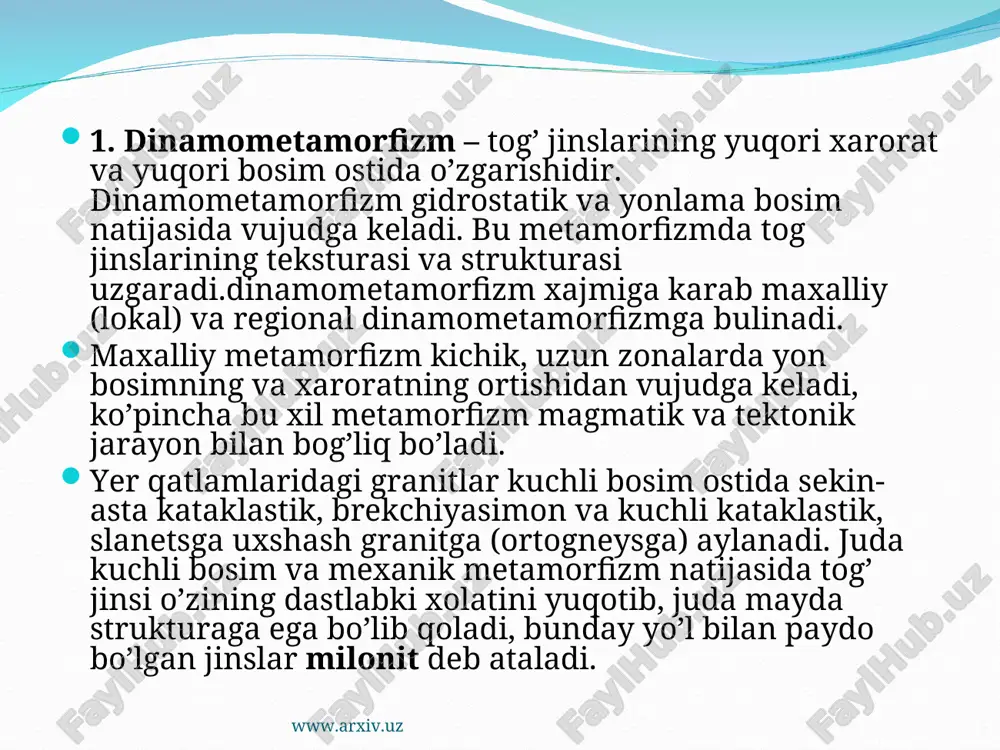metamorfizm va metamorfik tog jinslari - Page 4