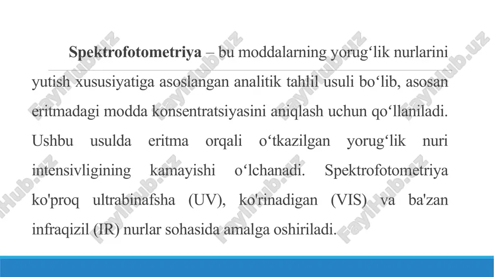 fe ³⁺ ionini sulfosalisil kislotasi bilan spektrofotometrik usulda aniqlashning optimal sharoitlarini o'rganish - Page 4