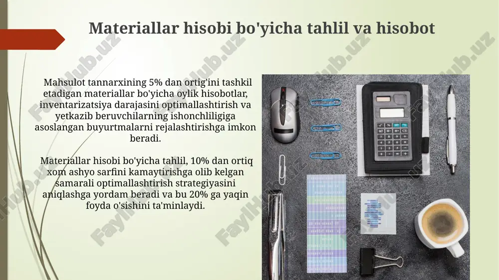 tish) o'tkazilishi kerak. inventarizatsiya jarayonida kamida 2 nafar xodim ishtirok etishi va har bir modda bo'yicha miqdor va sifat ko'rsatkichlari aniq belgilangan akt tuzilishi shart. e'tiboringiz uchun rahmat @taqdimot_robot image1.jpg image2.jpg image3.jpg image4.jpg image5.jpg image6.jpg image7.jpg image8.jpg image9.jpg image10.jpg image11.jpg image12.jpg image13.jpg
