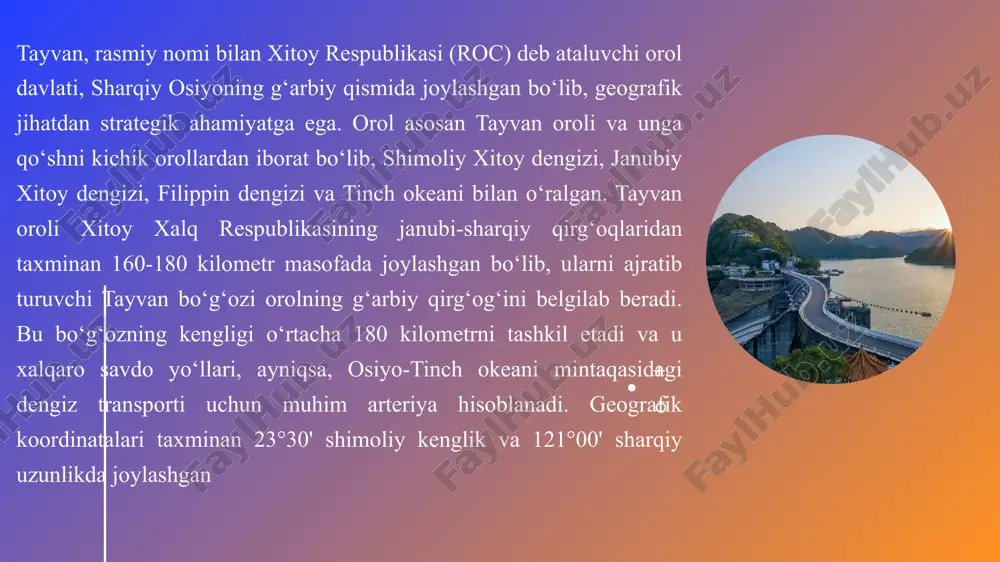 an global ic dizaynida ikkinchi o'rinni egallaydi, mediatek va realtek kabi kompaniyalar 5g va iot qurilmalari uchun chip'lar ishlab chiqarmoqda. 2025 yilda elektronika eksporti 33.1 foizni tashkil etib, pc va mobil bozorlarining pasayishiga qaramay, ai ga asoslangan mahsulotlar o'sishni ta'minlaydi. misol uchun, foxconn (hon hai) ning ai serverlari ishlab chiqarishi 2025 yilda 25 foiz o'sishni ko'rsatgan, bu global ma'lumotlar markazlarining kengayishiga javob beradi. umuman olganda, bu tarmoq tayvanni "silikon oroli"ga aylantirib, iqtisodiy o'sishning 15 foizini ta'minlaydi.axborot-kommunikatsiya texnologiyalari (ict) va telekommunikatsiya sektori tayvan iqtisodiyotining raqamli transformatsiyasini boshqaradi, 2025 yilda bozor hajmi 10.57 milliard aqsh dollariga yetishi kutilmoqda. bu soha yaimning 15 foizini tashkil etib, 5g, iot va ai integratsiyasiga asoslangan. hukumatning 2025-2030 yillarga mo'ljallangan 27 milliard tay lik dasturi keyingi avlod aloqa texnologiyalarini rivojlantirishga qaratilgan bo'lib, texnologik tadqiqot, xizmatlar va o'zaro integratsiyani kuchaytiradi 11 asosiy eksport mahsulotlari va import ehtiyojlari tayvan eksportining 33.1 foizi elektronika (ic lar 214 milliard dollar), 10.8 …