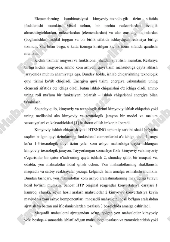 i beradi. kimyoviy ishlab chiqarish yoki htsning umumiy tarkibi shakl bo'yicha taqdim etilgan quyi tizimlarning funktsional elementlarini o'z ichiga oladi. 1, unga ko'ra 1-3-texnologik quyi tizim yoki xom ashyo mahsulotga qayta ishlangan kimyoviy-texnologik jarayon. tayyorlangan xomashyo fizik-kimyoviy va kimyoviy o'zgarishlar bir qator o'tadi-uning qayta ishlash 2, shunday qilib, bir maqsad va, odatda, yon mahsulotlar hosil qilish uchun. yon mahsulotlarning shakllanishi maqsadli va salbiy reaktsiyalar yuzaga kelganda ham amalga oshirilishi mumkin. bundan tashqari, yon mahsulotlar xom ashyo aralashmalarning mavjudligi tufayli hosil bo'lishi mumkin. sanoat htp original reagentlar konvertatsiya darajasi 1 kamroq, chunki, keyin hosil aralash mahsulotlar 2 kimyoviy konvertatsiya keyin mavjud va xom ashyo komponentlari. maqsadli mahsulotni hosil bo'lgan aralashdan ajratish va ba'zan uni ifloslanishlardan tozalash 3 bosqichida amalga oshiriladi. maqsadli mahsulotni ajratgandan so'ng, qolgan yon mahsulotlar kimyoviy yoki boshqa 4 sanoatida ishlatiladigan mahsulotga tozalash va zararsizlantirish yoki qayta ishlashga yo'naltiriladi. yon mahsulotlarni qayta ishlash va zararsizlantirish ishlab chiqarishning atrof-muhitga va …