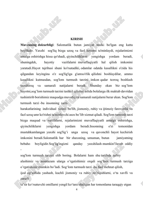 ngishga yordam beradi. insonning o'zi tomonidan qo'llab-quvvatlanadigan va mustahkamlangan yaxshi sog'liq unga uzoq va baxtli hayot kechirishga imkon beradi. psixoaktiv moddalar (giyohvand moddalar) psixofaol moddalarni (giyohvand moddalarni) iste'mol qilishga qaramlik - bu og'riqli tortishish bo'lib, u birinchi navbatda tananing aqliy va jismoniy funktsiyalarini jiddiy buzilishlarga olib keladi. dorilar zahar ekanligi hech kimga sir emas. qabul qilingan miqdordan qat'i nazar, ular sog'lig'imizga tuzatib bo'lmaydigan zarar etkazadi. giyohvand moddalar uchta xususiyatga ega bo'lishi kerakligi umumiy qabul qilinadi: ular asta-sekin qaramlikka olib keladi va ular jismoniy va psixologik qaramlikdir. jismoniy qaramlik, giyohvand moddalarni iste'mol qilmagan taqdirda, giyohvandning ahvoli keskin yomonlashishi, og'riq, ko'ngil aynishi, qusish va ichki organlarning buzilishi paydo bo'lishi bilan ifodalanadi, bu xalq tilida "olib tashlash" deb ataladi. psixologik qaramlik, giyohvandning yana giyohvand moddalarni olish uchun hamma narsaga tayyorligida namoyon bo'ladi. giyohvand moddalarning asosiy xavfi shundan iboratki, ularni qabul qilgandan so'ng, qayta-qayta foydalanish uchun chidab bo'lmas ishtiyoq paydo bo'ladi va giyohvand endi …
