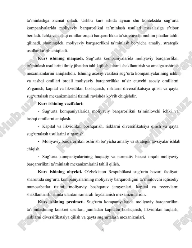 yasining kapital yetarliligini baholashda solvency ratio — ya’ni qoplash koeffitsienti ishlatiladi. bu ko‘rsatkich kompaniya aktivlari va majburiyatlari nisbatini aniqlab beradi. xalqaro tajriba shuni ko‘rsatadiki, qoplash koeffitsienti past bo‘lgan kompaniyalar kutilmagan katta sug‘urta to‘lovlarini amalga oshira olmasligi mumkin va natijada moliyaviy inqiroz xavfi ortadi. shu sababli kapitalni doimiy ravishda nazorat qilish va uni normativ talablar asosida yetarli darajada ushlab turish sug‘urta kompaniyalari uchun muhim strategik vazifa hisoblanadi. kapitalning yetarliligini ta’minlashda sug‘urta kompaniyalari bir nechta usullardan foydalanadi. ularga qayta investitsiya qilish, qo‘shimcha aksiyalar chiqarish, ichki zaxiralarni shakllantirish, foydani kapitallash va qayta sug‘urtalash mexanizmlari kiradi. shu bilan birga, kompaniyaning kapitalini mustahkamlashga yo‘naltirilgan strategik rejalashtirish risklarni oldindan baholash, sug‘urta portfelini diversifikatsiya qilish va moliyaviy oqimlarni barqaror saqlashni o‘z ichiga oladi. kapital yetarliligi sug‘urta kompaniyasining normativ va huquqiy talablariga ham bog‘liq. masalan, o‘zbekiston respublikasi “sug‘urta faoliyati to‘g‘risida”gi qonun va pp191 qarori sug‘urta kompaniyalarining kapital va likvidlik me’yorlarini belgilab beradi. bu talablar kompaniyani moliyaviy barqaror bo‘lishga …