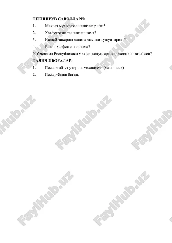 мехнат мухофазаси умумий маълумотлар ва таърифлар - Page 4