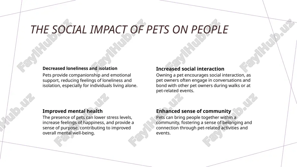 ty. social interaction and responsibility pet ownership fosters social interaction with other pet owners, while teaching responsibility, empathy, and compassion, especially in children. thank you! /docprops/thumbnail.jpeg