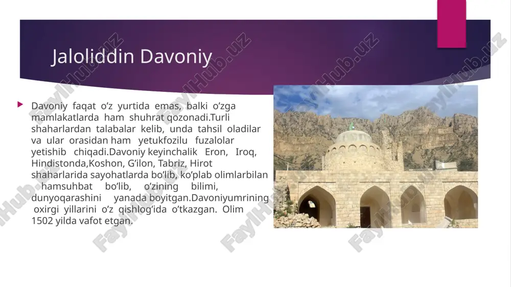 hinchisi — xalqning ehtiyojini qondirish uchun xudoning irodasidan kelib chiqishi; oltinchidan — xalq ehtiyojini qondirishga oid ishlarni bajarishga harakat qilishi; ettinchisi — halqqa nisbatan odil bo’lishi; sakkizinchi — har bir ishni maslahatlashib, kengashib hal etishi; to’qqizinchisi — har bir kishini uning qobiliyatiga monand lavozimga tayinlashi, qobiliyatsiz kishilarga yuqori lavozim bermaslikni; o’ninchisi — adolatli farmonlar chiqarishi, qonunni buzishga yo’l qo’ymaslik kabilardir. shuningdek, devoniy hukmdorning diniy majburiyatlarga ham rioya etishi kerakligini ta’kidlagan. tarbiya davoniyning fikricha bolaning tarbiya olishi, odob-axloqli bo’lishi uning keyingi tarbiyasiga ham bog’liq. chunki hayotda har kuni bola ko’radigan, muloqotda bo’ladigan narsalar uning xulqiga yaxshi va yomon ta’sir etadi. bolada har kuni kerak bo’ladigan insoniy xislatlar: yurish-turish qoidalari, xushmuomalalik, ota-ona va boshqa katta yoshlilarni hurmat qilish, to’g’rilik va rostgo’ylikni o’rganish, shirinsuxanlik, kamtarlik, so’zlashuv odobiga rioya qilish kundalik turmushda o’rganiladi. shunga ko’ra bunday xislatlarni bolalarda har kuni tarbiyalanib borilishi muhim. bunday tarbiyada esa ota-ona oldiga katta vazifalar qo’yiladi. ota va ona …