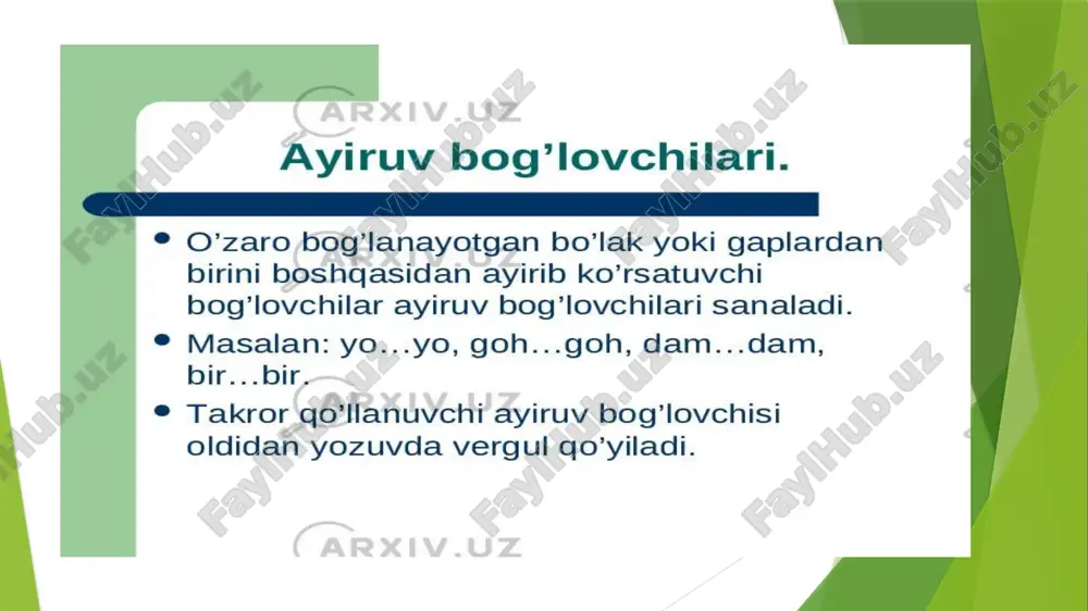 ayiruv bog’lovchilari yordamida bog’langan qo’shma gaplar - Page 4