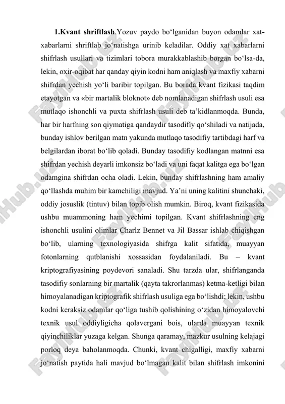 google, alibaba, microsoft, amazon va boshqalar quantum-as-a-service (qaas) bulutli hisoblashni taqdim etmoqda. aslida, bob sutor, ibmning "asosiy kvant mutaxassisi"ning aytishicha, kompaniya hozirda 20 ga yaqin kvant kompyuterini bulutga ulab, ularning yarmidan ko'pi ilmiy tadqiqotchilar va umumiy jamoat uchun bepul kirishni taqdim etmoqda, yuqori darajadagi pullik mashinalar esa exxonmobil, goldman sachs, daimler va boeing kabi kompaniyalar tomonidan ishlatilmoqda. kompaniya, shuningdek, "ibm aqshda cleveland clinicda birinchi xususiy sektor kvant hisoblash tizimini o'rnatishni rejalashtirmoqda. cleveland clinic, shuningdek, kelajakda ibmning yangi avlod 1,000+ kubitli kvant tizimini qabul qilishni rejalashtirmoqda" deya e'lon qildi. kvant kalitlarni taqsimlash quantum kriptografiyasidan foydalanishning eng mashhur misoli kvant kalitlarni taqsimlash (qkd). bu himoyalangan aloqa usuli faqat ruxsat berilgan tomonlar tomonidan ma'lum bo'lgan maxfiy kalitlarni xavfsiz ravishda tarqatishni ta'minlaydi. qkd ikki aloqa qiluvchi foydalanuvchiga har qanday uchinchi tomonning kalitni "ko'rishga" harakat qilayotganini aniqlash imkoniyatini beradi. kvant superpozitsiyalari yoki kvant entanglement yordamida va ma'lumotlarni kvant holatlarida uzatish orqali, aloqa tizimi har qanday …