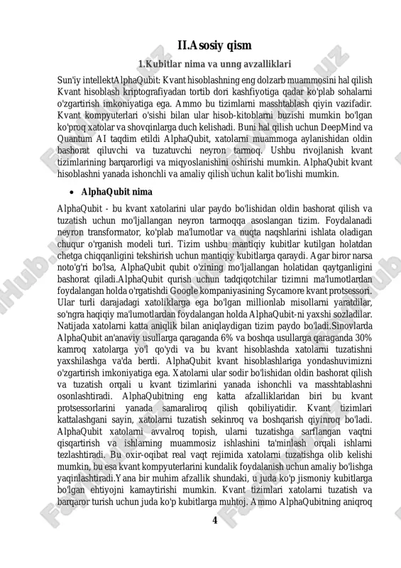 millionlab kubitlarga muhtoj bo'lganligi sababli, bizga ai tizimlarini xatolarni tuzatishga o'rgatishning yanada oqilona va samarali usullari kerak bo'ladi. oldinga borish uchun biz alphaqubit xatoliklarni tuzatish jarayoni tezligini oshirishga e'tibor qaratishimiz kerak. yondashuvlardan biri neyron tarmoqning samaradorligini oshirish, unga ko'proq ma'lumotlarni qisqa vaqt ichida qayta ishlash imkonini beradi. bundan tashqari, o‘quv jarayonini takomillashtirish alphaqubit’ga tezroq o‘rganishga yordam beradi va xatolarni aniqlash va tuzatish uchun ketadigan vaqtni qisqartiradi. kvant tizimlarini masshtablash mashinani o'rganish va kvant mutaxassislari o'rtasida doimiy hamkorlikni talab qiladi. yo'lni optimallashtirish orqali biz sun'iy intellekt modellarini o'rgatamiz va ularning javob vaqtini yaxshilaymiz, biz yanada kuchliroq, amaliy kvant kompyuterlarini yaratishimiz mumkin. bu bizni haqiqiy dunyo ilovalari uchun kvant hisoblashning to'liq imkoniyatlarini ochishga yaqinlashtiradi.alphaqubit kvant hisoblashni yanada amaliy qilishda muhim rol o'ynashi mumkin. xatolarni ular sodir bo'lishidan oldin bashorat qilish va tuzatish orqali u kvant tizimlarini tezroq, ishonchliroq va masshtablashni osonlashtiradi. bu zarur bo'lgan jismoniy kubitlar sonini kamaytirishi, xarajatlarni kamaytirishi va samaradorlikni …