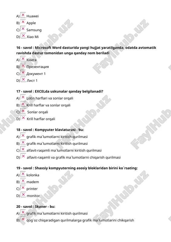 imkon savdo test, anketa to'ldirishda shu testlar tushdi! - Page 4