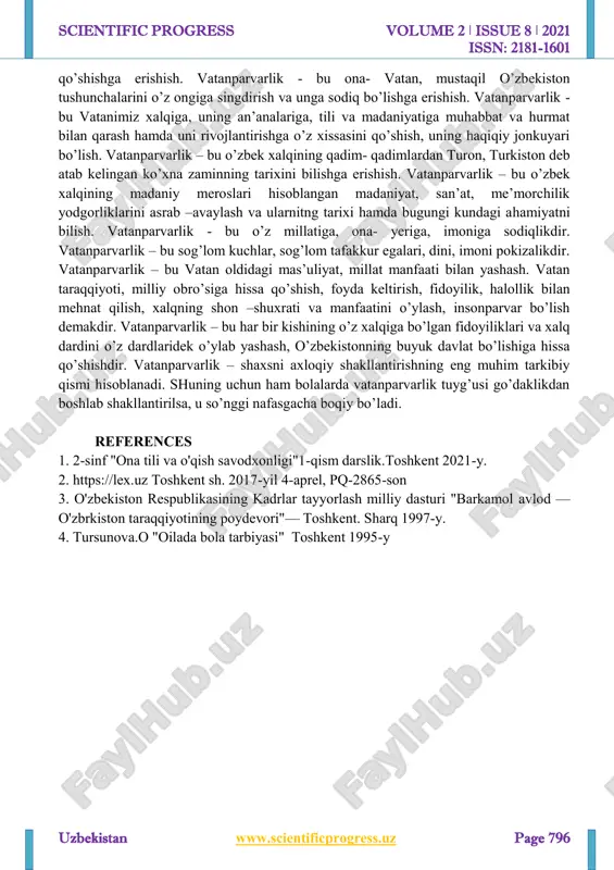 ar tig’ kuchi bilan ololmagan joylarni qalam kuchi bilan zabt etgan alisher navoiy, tibbiyot ilmining asoschisi abu ali ibn sino, buyuk matematik al –xorazmiy, kuragi yerga tegmagan sarkarda, yirik davlat arbobi, amir temur, zahiriddin muhammad bobur kabi jahon ahliga mashhur bo’lgan ma’rifatli o’zbek millatining qalbi, aqli, xulqi, bilimi, tili, sarkardorligi bilan hurmat topgan yurtdoshlarimizni butun dunyo biladi,ularga ham vatan ona o’rnida ona, ota o’rnida ota bo’lgan. shuning uchun ham ona zamin, ona –vatan, ona yer kabi tushunchalar hayotimizga, ongimizga singib ketgan. necha yuz yillardan buyon ne –ne ulug’ farzandlarni o’z quchog’iga olgan ona yer, ajdodlarmizga onalik qilgan. ha, u ota- bobolarmizning onasi bo’lgan. u bizning onamiz va kelajak avlodning onasi bo’lajak. prezidentimiz shavkat mirziyoyev"bukilmas iroda va jasorat namunasini amalda namoyon etib, o‘z hayotini aziz vatanimizning har tomonlama ravnaq topishi, bugungi tinch va osoyishta kunlar uchun jonini fido qilgan ajdodlarning muqaddas xotirasini yod etib, ezgu ishlarini davom ettirish, safimizda yurgan keksalarni …