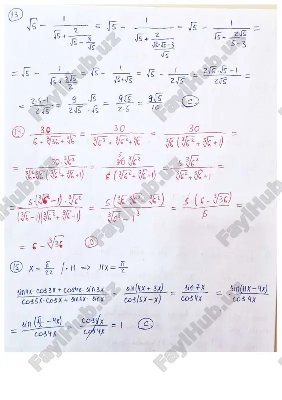 matematikadan takrorlash testi yechimlari - Page 4