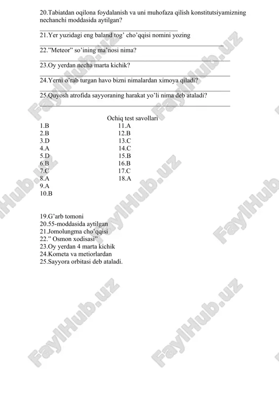 tabiatshunoslik fanidan testlar - Page 4