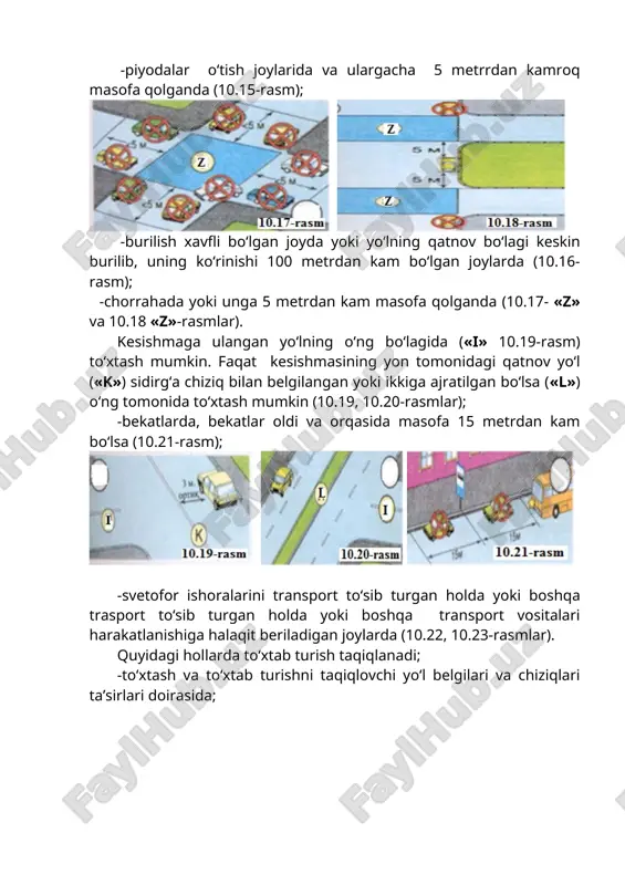 transport vositalarining to‘xtash va to‘xtab turish talablarini o‘rganish - Page 4